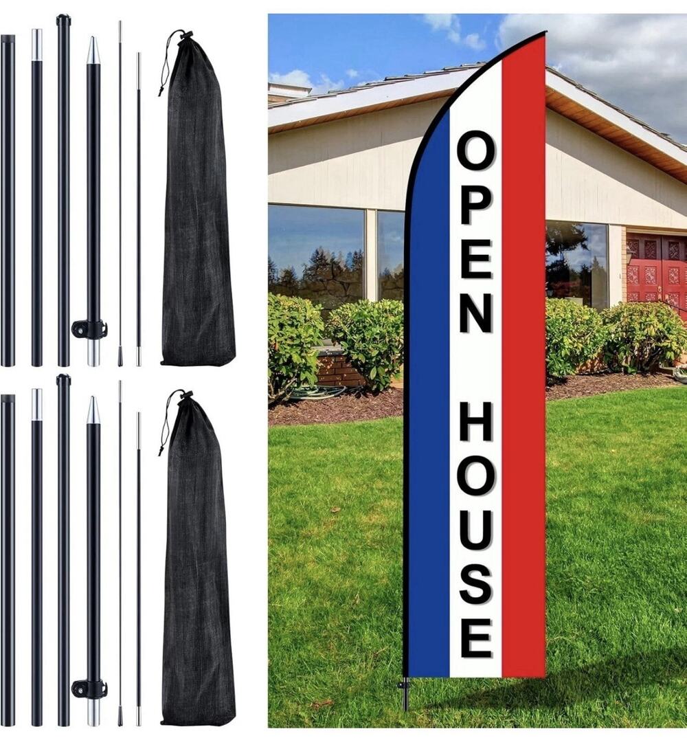 2 Sets Feather Flag Pole Kit Swooper Flutter Flag Hardware Pole Portable Flag Po